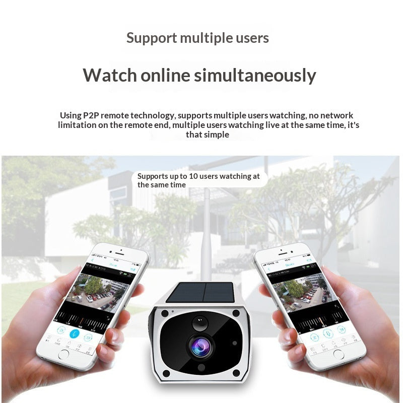 Low-Power Solar-Powered Waterproof Bullet Camera for Outdoor Security