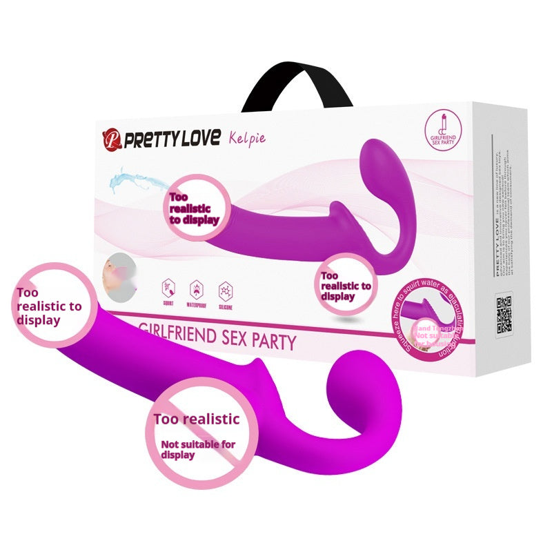 Adult Interactive Silicone Wearable Simulation Stick - Purple
