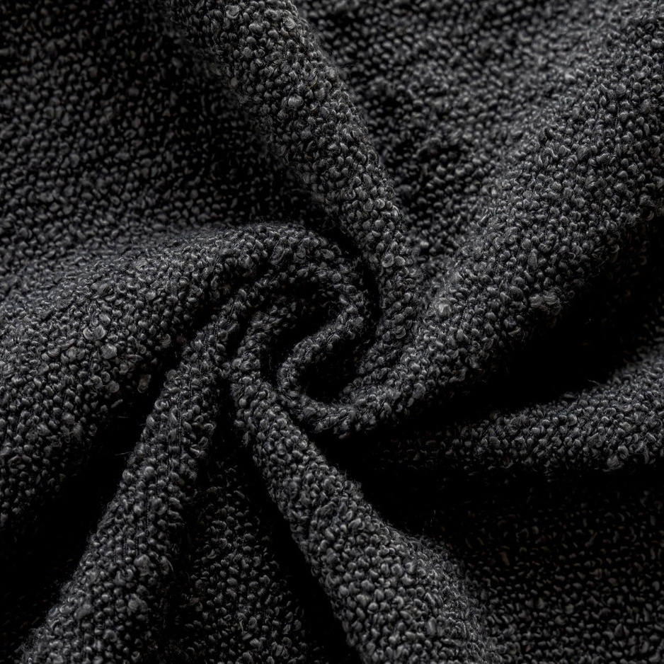 Decorative Boucle Throw Pillow Cover 18x18 Inch Black Accent Cushion Cover
