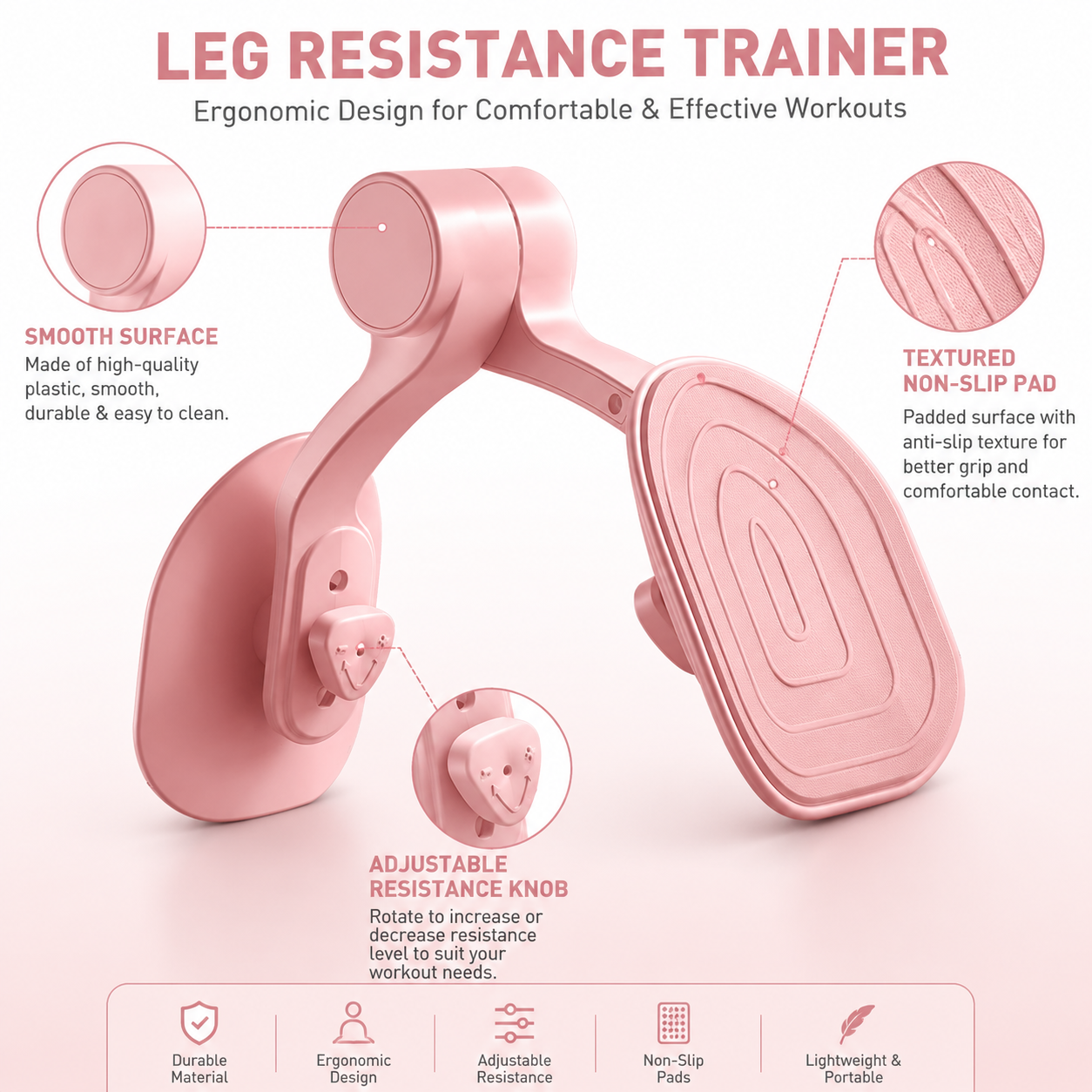 Leg and Hip Trainer - Inner Thigh Toner for Home Workouts