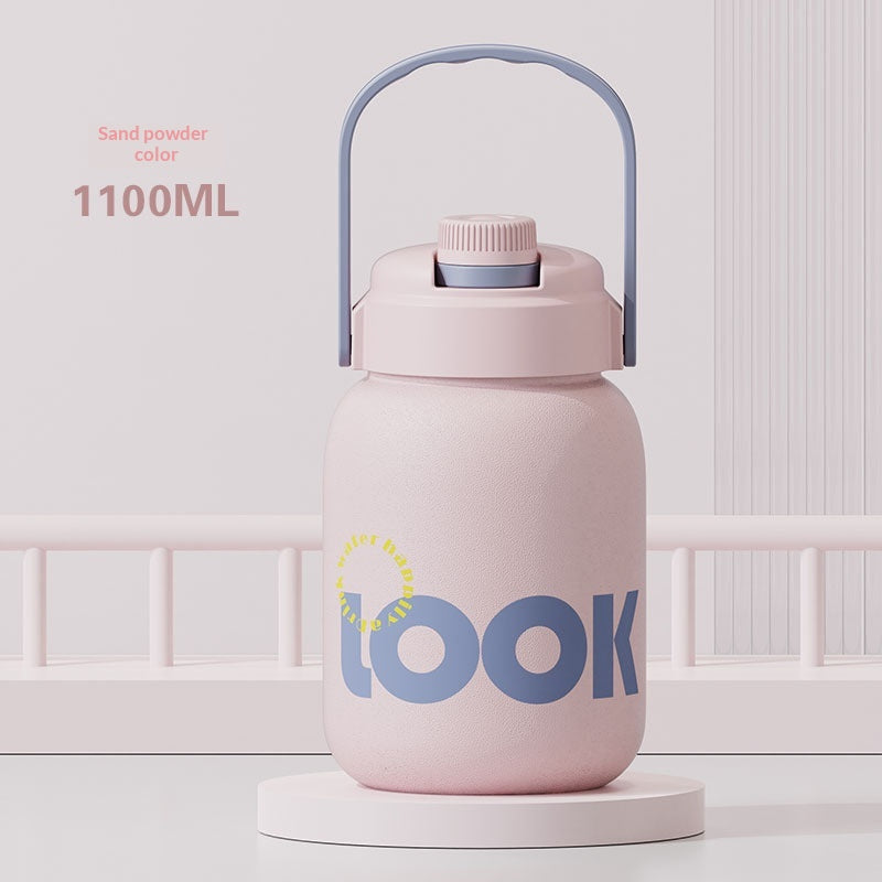 Large Capacity Pop-Top Straw Cup - Reusable Insulated Drinkware