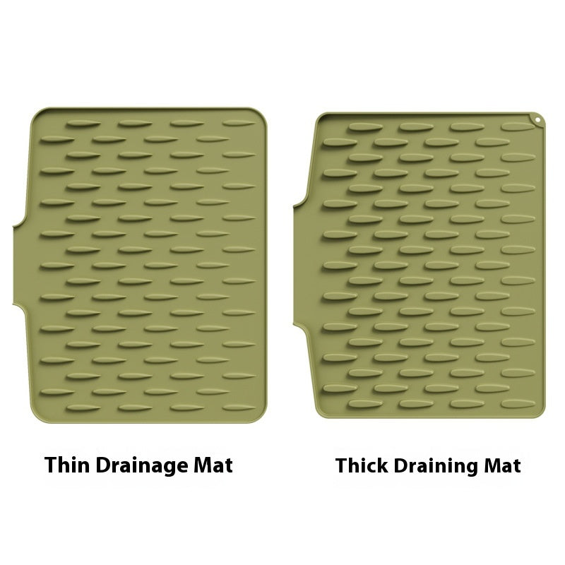 Silicone Drainage Mat for Kitchen Countertop Heat Insulation and Drying