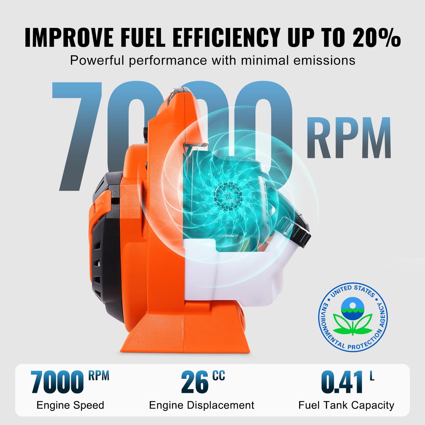 Handheld Gas Leaf Blower 26CC 2-Cycle 425CFM 156MPH for Lawn & Snow