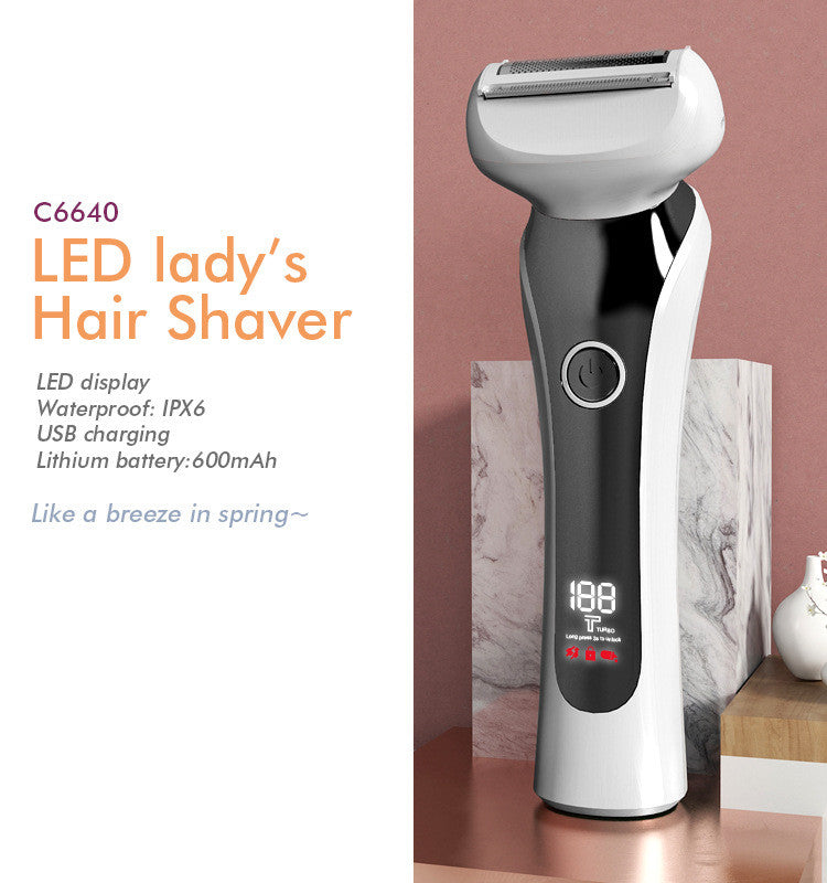 Women's Electric Hair Removal Shaver - USB Rechargeable, White