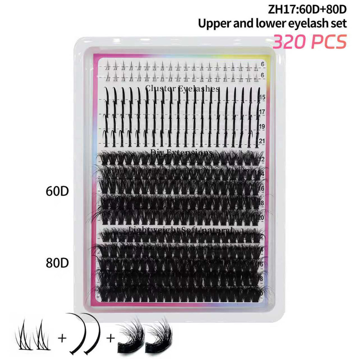 Fairy-Style Segmented Fluffy False Eyelashes - Dense, Volume & Natural Look