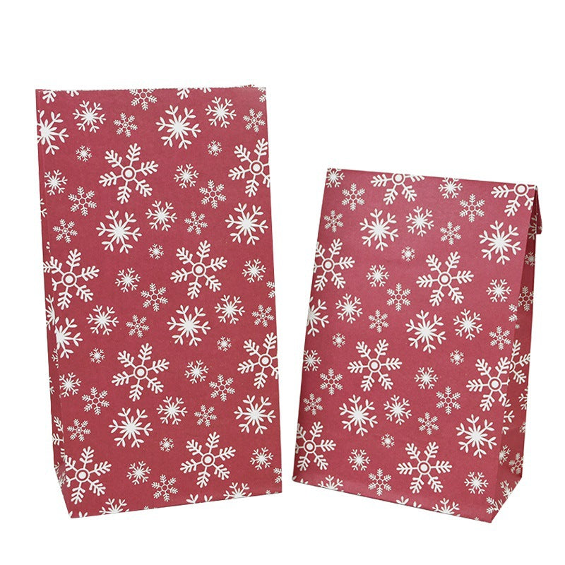 Christmas Printed Kraft Paper Candy & Biscuit Bags - Holiday Party Supplies