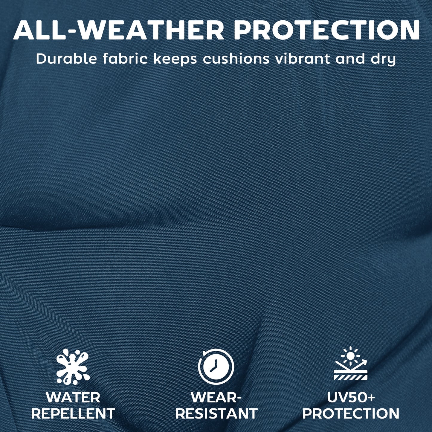 Outdoor Lounge Chair Cushion - 4" Thick, Navy Blue, 26" x 80"