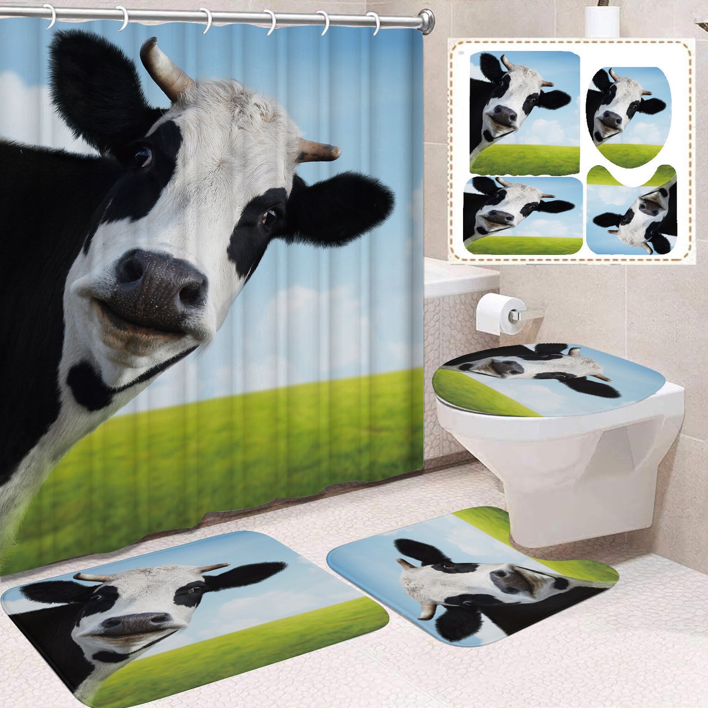 Waterproof Mildew-Resistant Shower Curtain Set - Multiple Sizes & Styles
