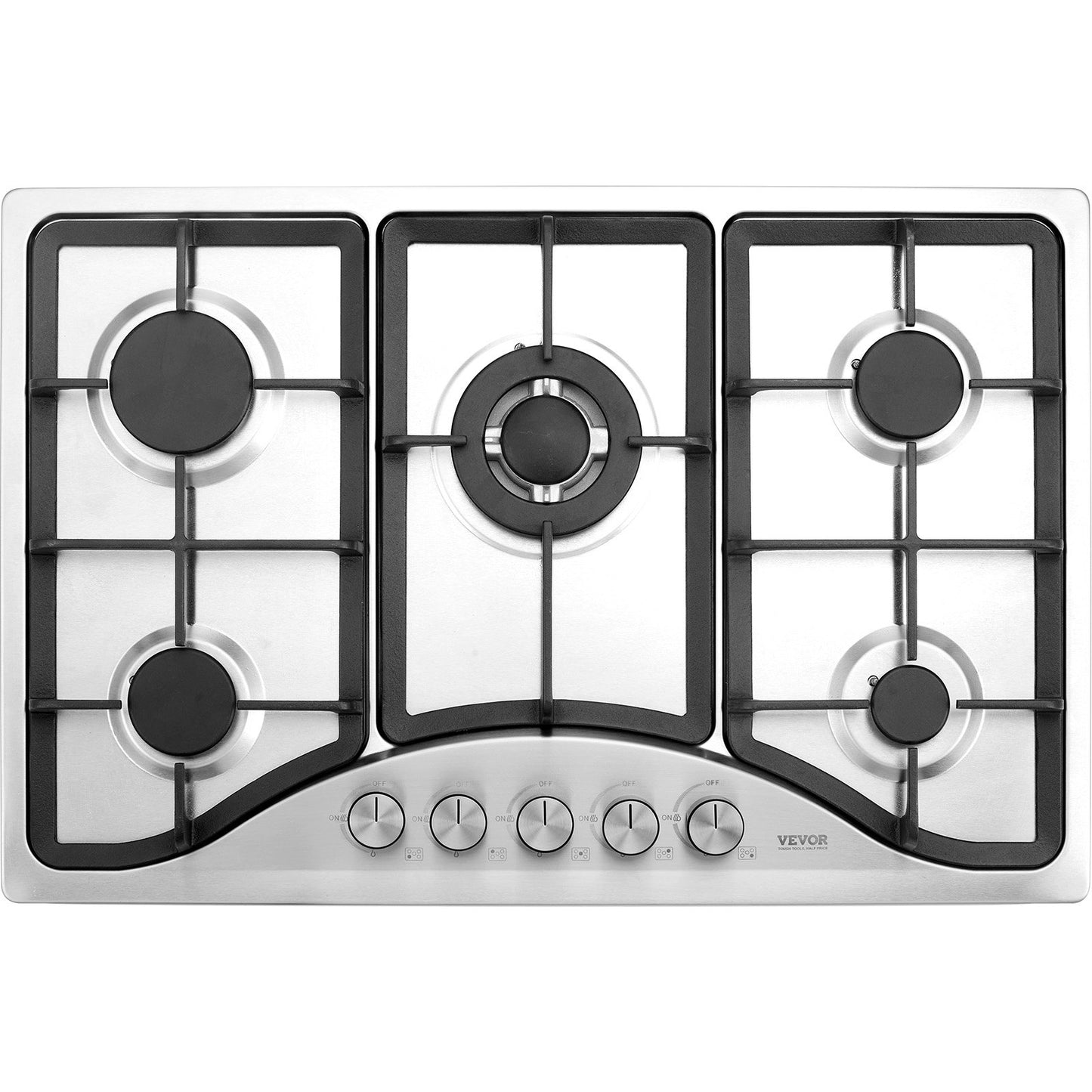 30-Inch Gas Cooktop with 5 Burners - Built-in Stainless Steel