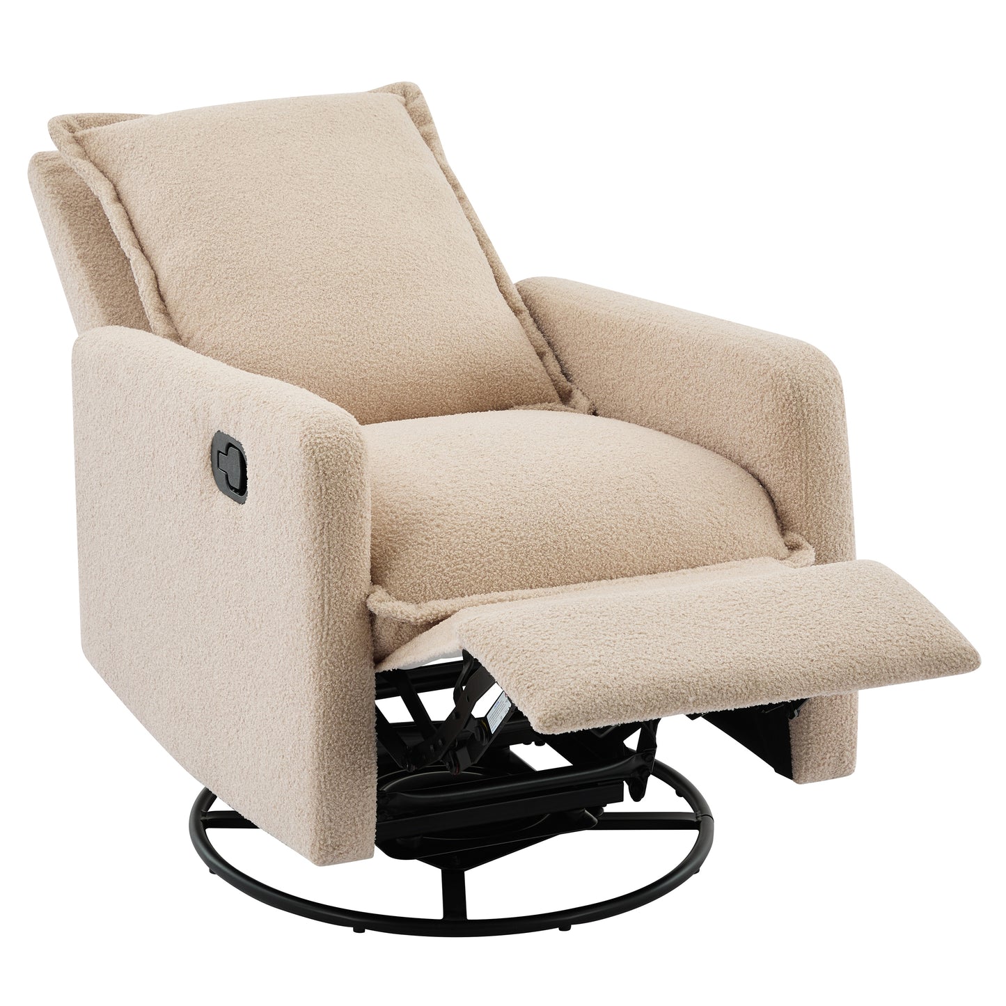 Swivel Rocker Recliner Chair - Teddy Fleece Oatmeal