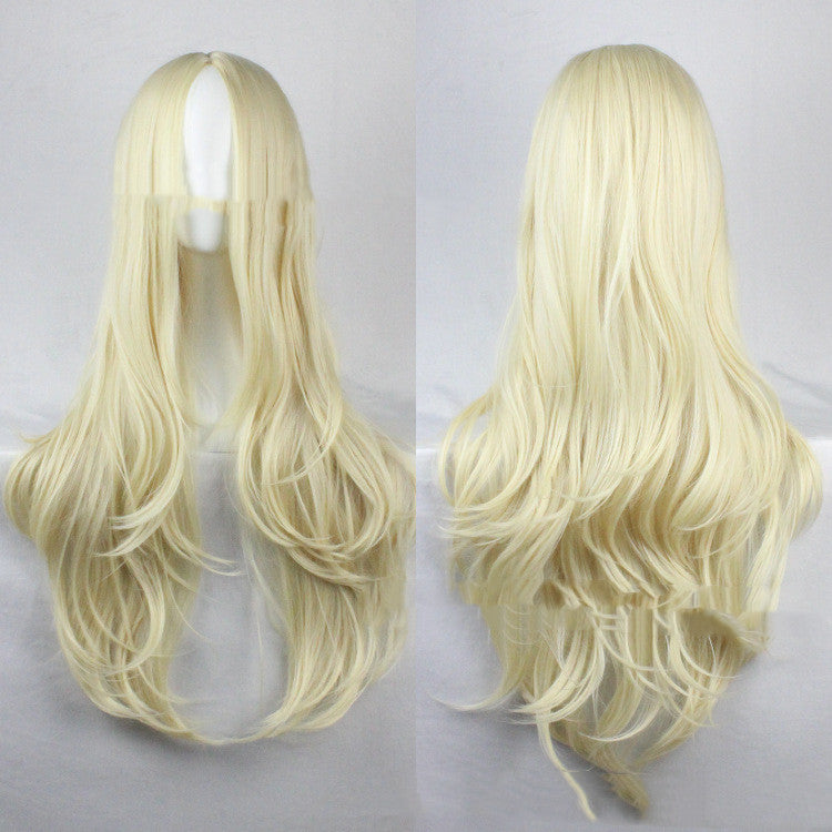 Multicolor Cosplay Wig for Ladies Long Curly Synthetic Hair Beauty Accessory