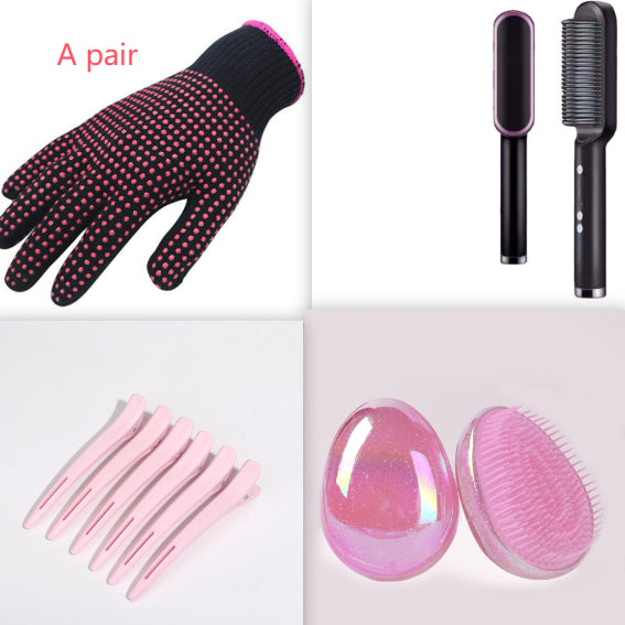 Electric Hair Straightening Comb with Tourmaline Ceramic for Wet & Dry Hair