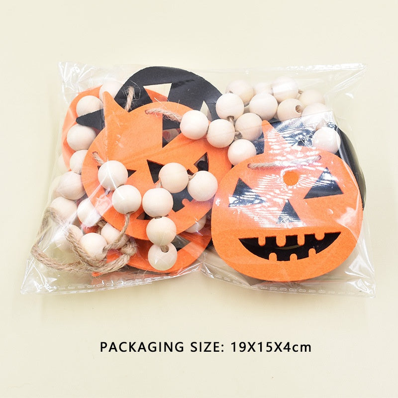 Halloween Wooden Bead Rope Wall Decoration Festival Pendant