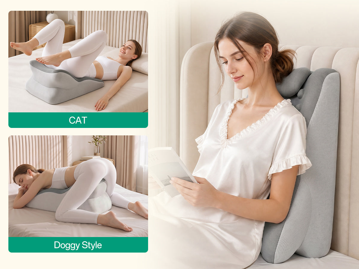 Ergonomic Memory Foam Support Pillow for Couples - Grey
