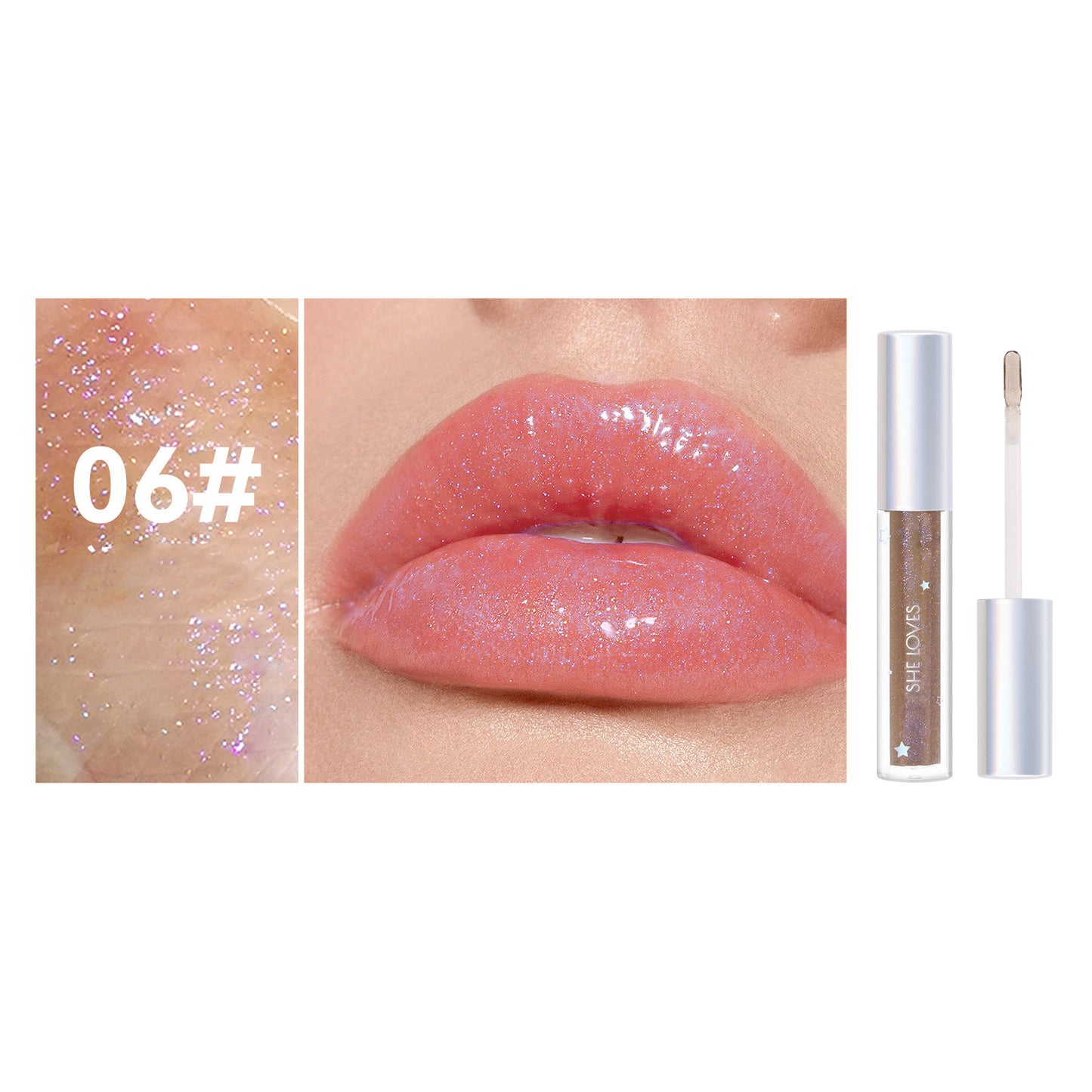 Moisturizing Lip Gloss Plumper with Glitter Shine - Multiple Colors