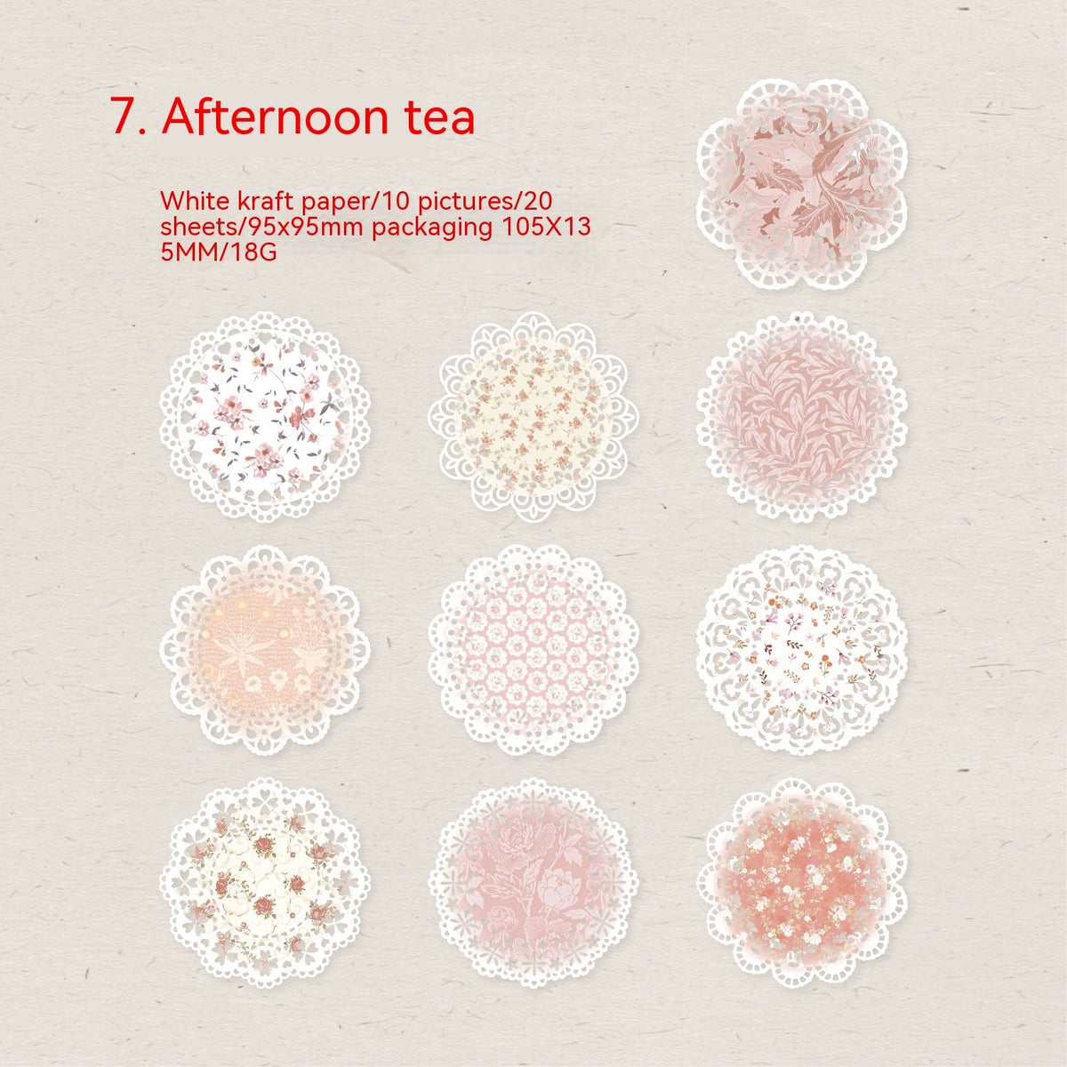 Elegant Paper Sticker Set with Lace Material for Crafts and Decorations - Melody Series
