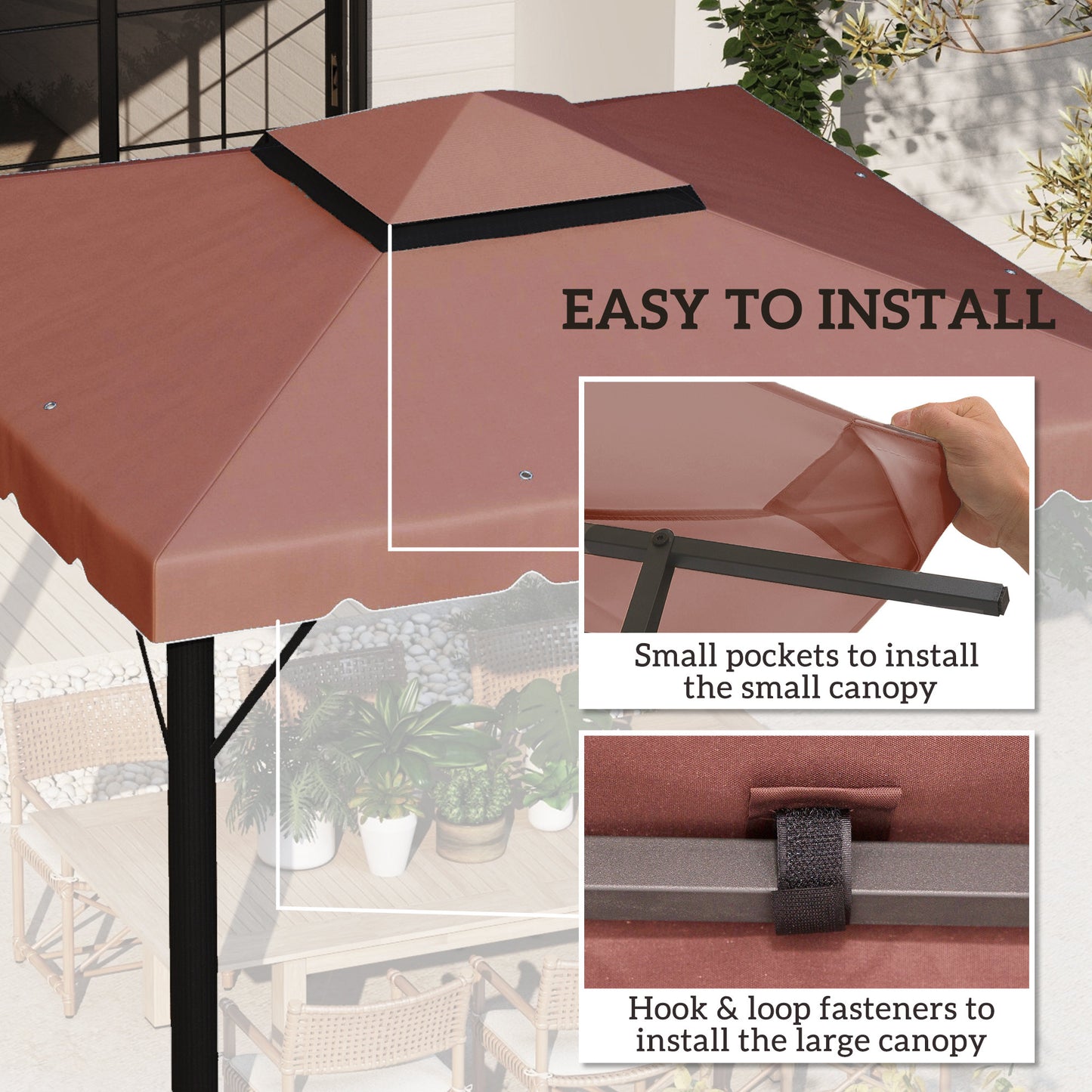 10 x 10 Gazebo Replacement Canopy - Coffee for Models 84C-051 & 84C-269