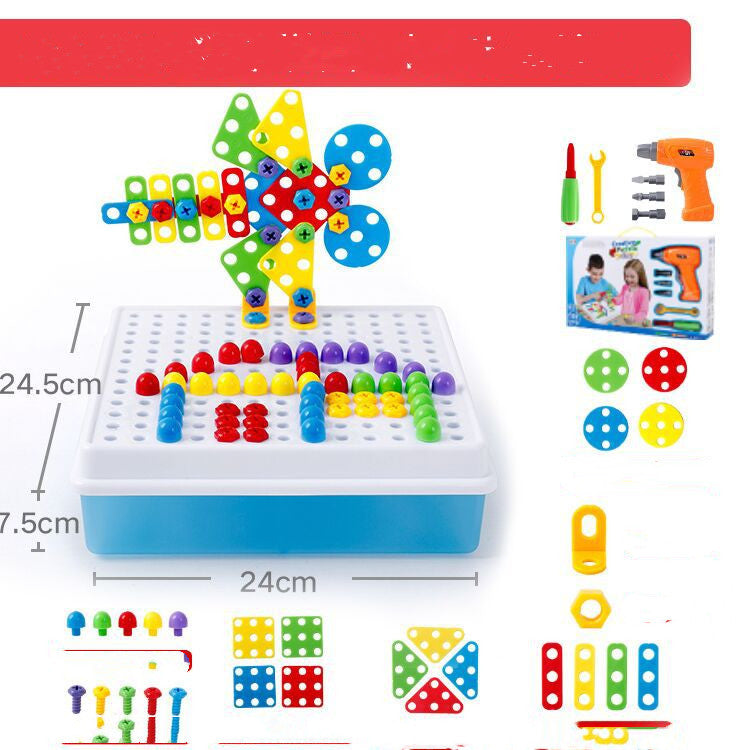 3D Plastic Electric Nut Toy Disassembly and Assembly Kit - Kids Educational Tool