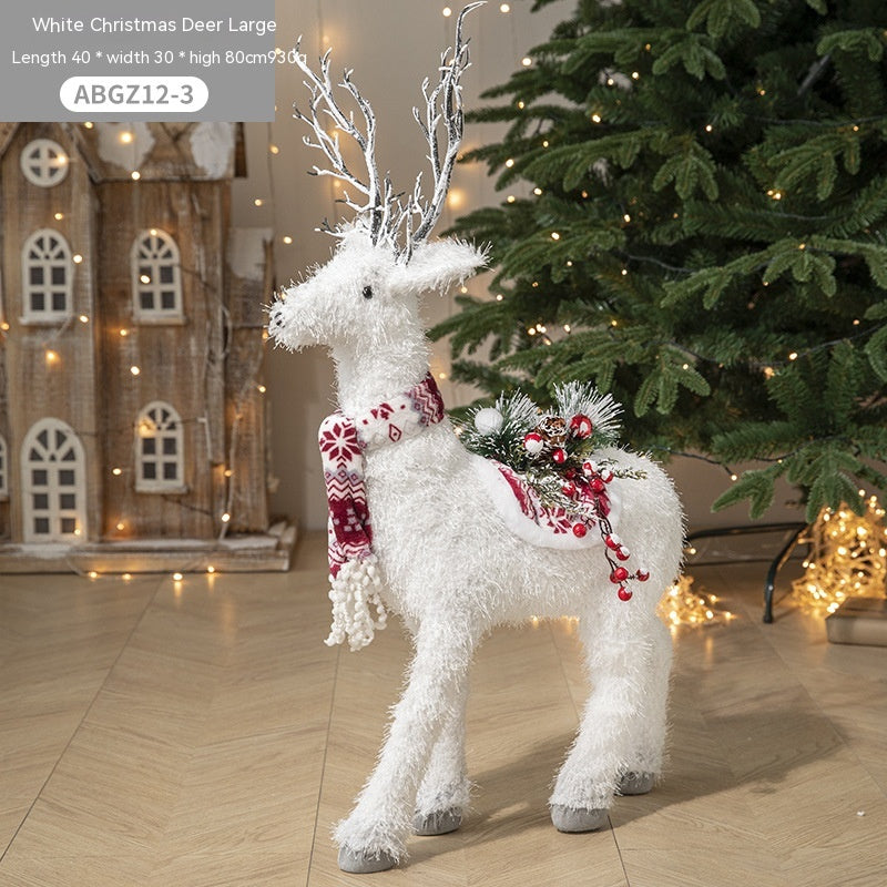 Christmas Elk Doll Decoration Set - Plush Deer Ornaments for Holiday Home Decor
