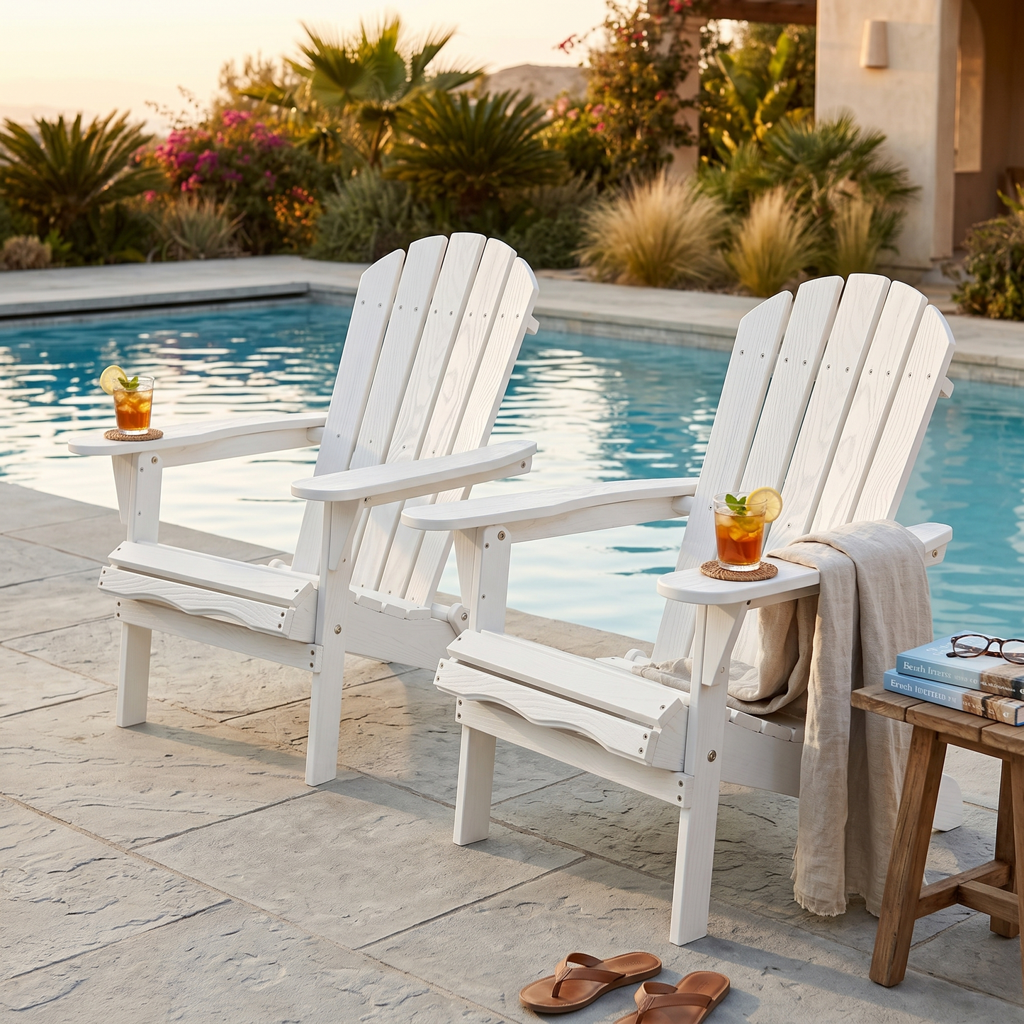 Wood Lounge Patio Chair For Garden Outdoor Wooden Folding Embossed