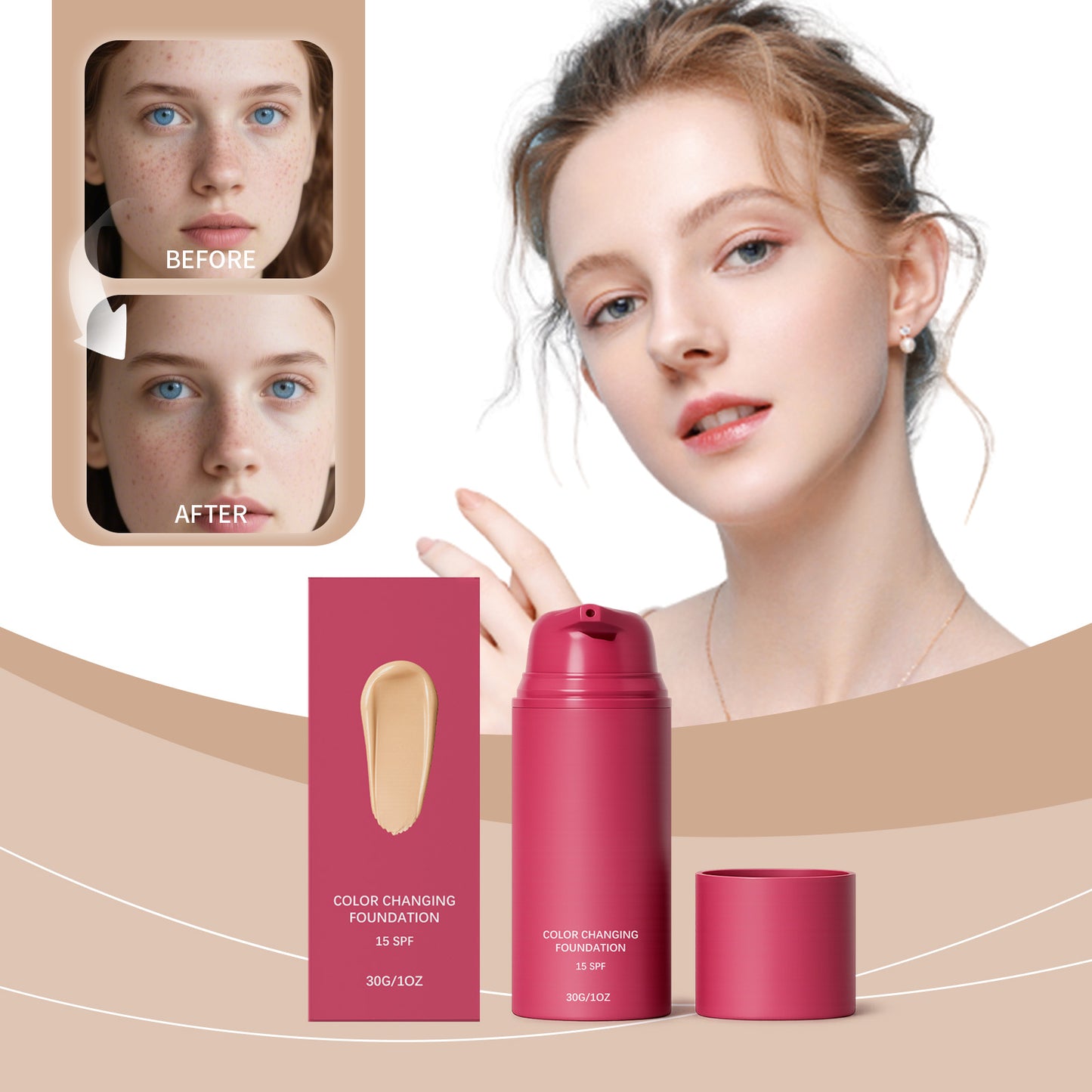 Thermo-Responsive Color Changing Foundation - 30g Natural Shade