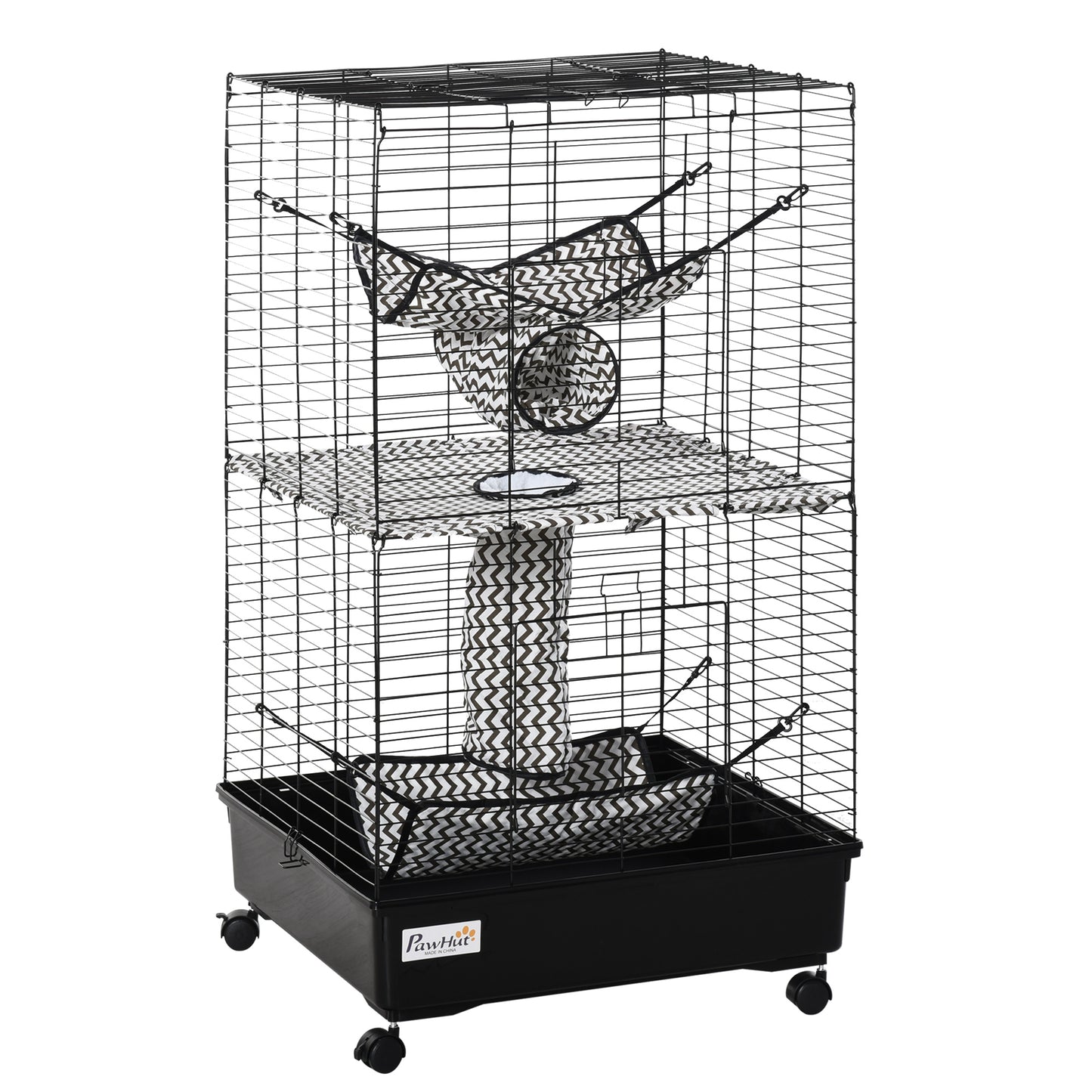 42-Inch Small Animal Ferret Cage with Wheels Tunnels & Hammocks