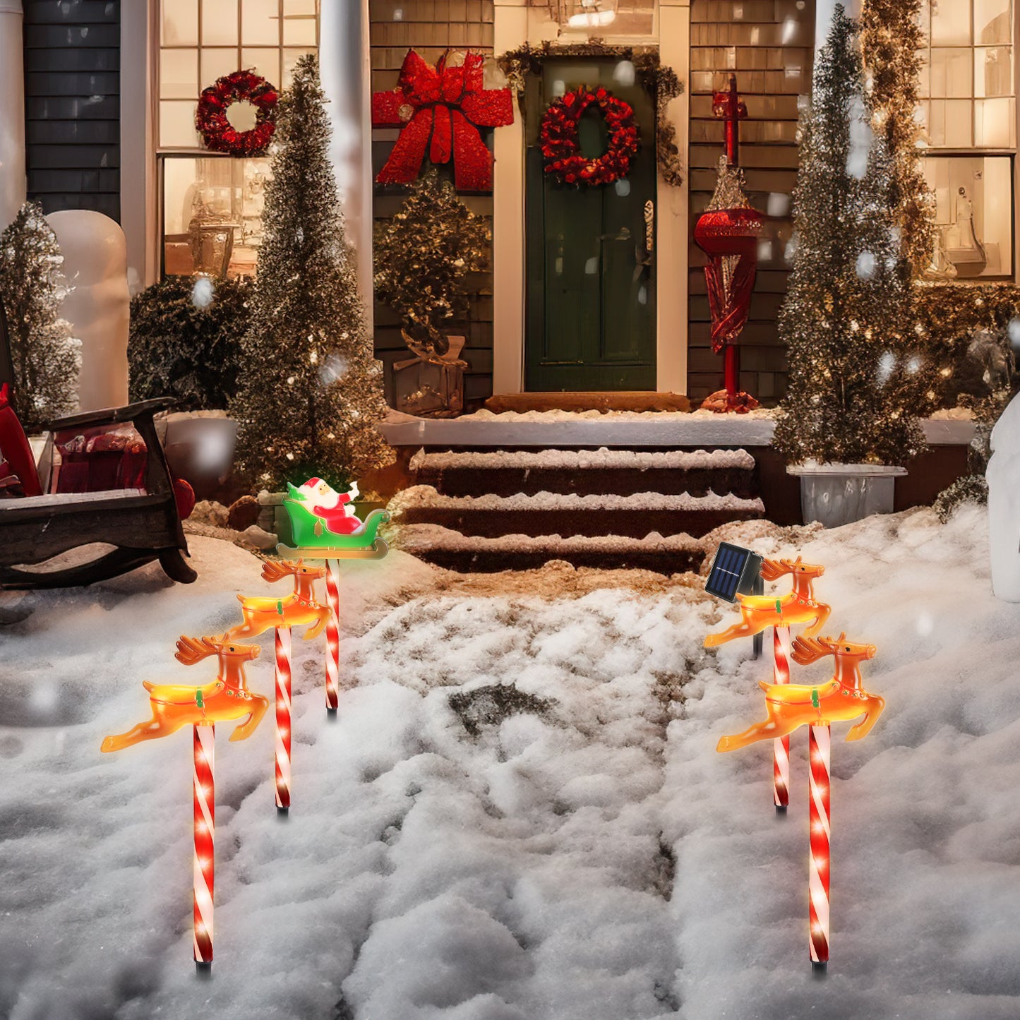 Christmas Outdoor Pathway Lights - 8 Modes, IP44 Waterproof