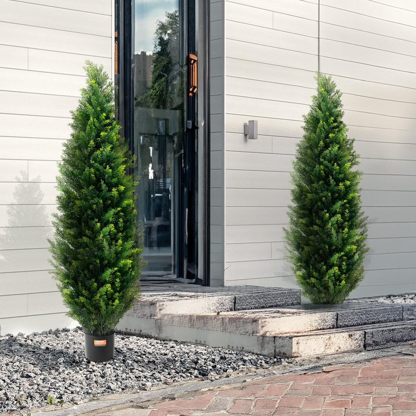 Artificial Cedar Topiary Tree 5ft UV-Resistant Outdoor & Indoor Decor - Green
