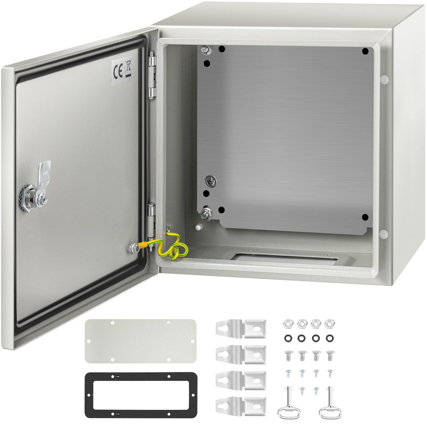 12x12x8 Inch Waterproof Steel Electrical Enclosure Box - NEMA 4X Dustproof Outdoor Junction Box with Mounting Plate