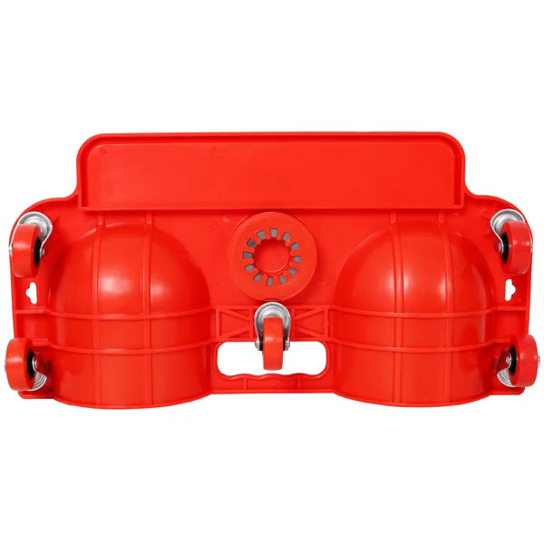 Durable Rolling Knee Creeper with 360° Casters and Tool Tray - Red