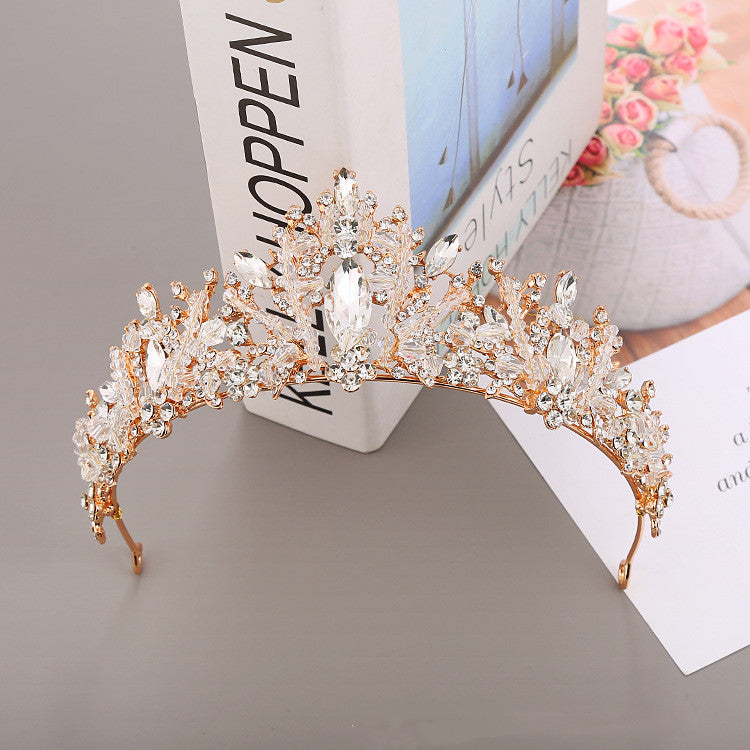 Bridal Crown Tiara - Alloy Hand-Beaded Crystal