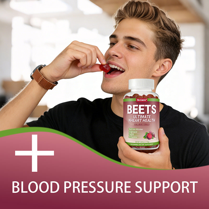 Beet Root Heart Health Gummies - 4-in-1 Formula with CoQ10 - 40 Count