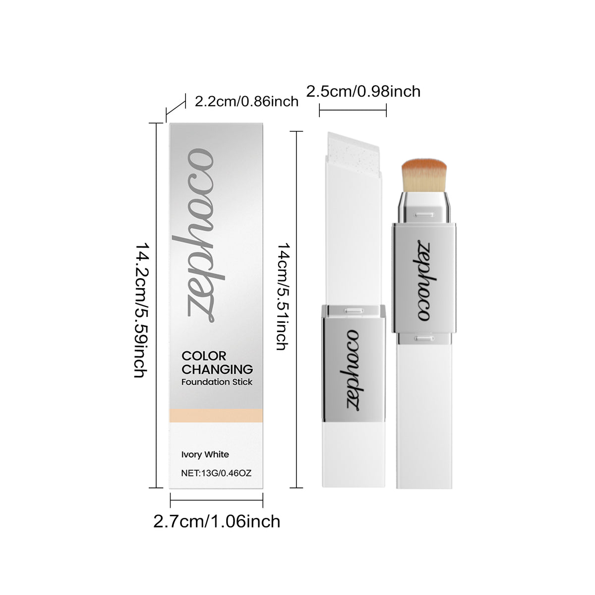 Two In One Color Changing Foundation Make-up Stick -ivory White -13g