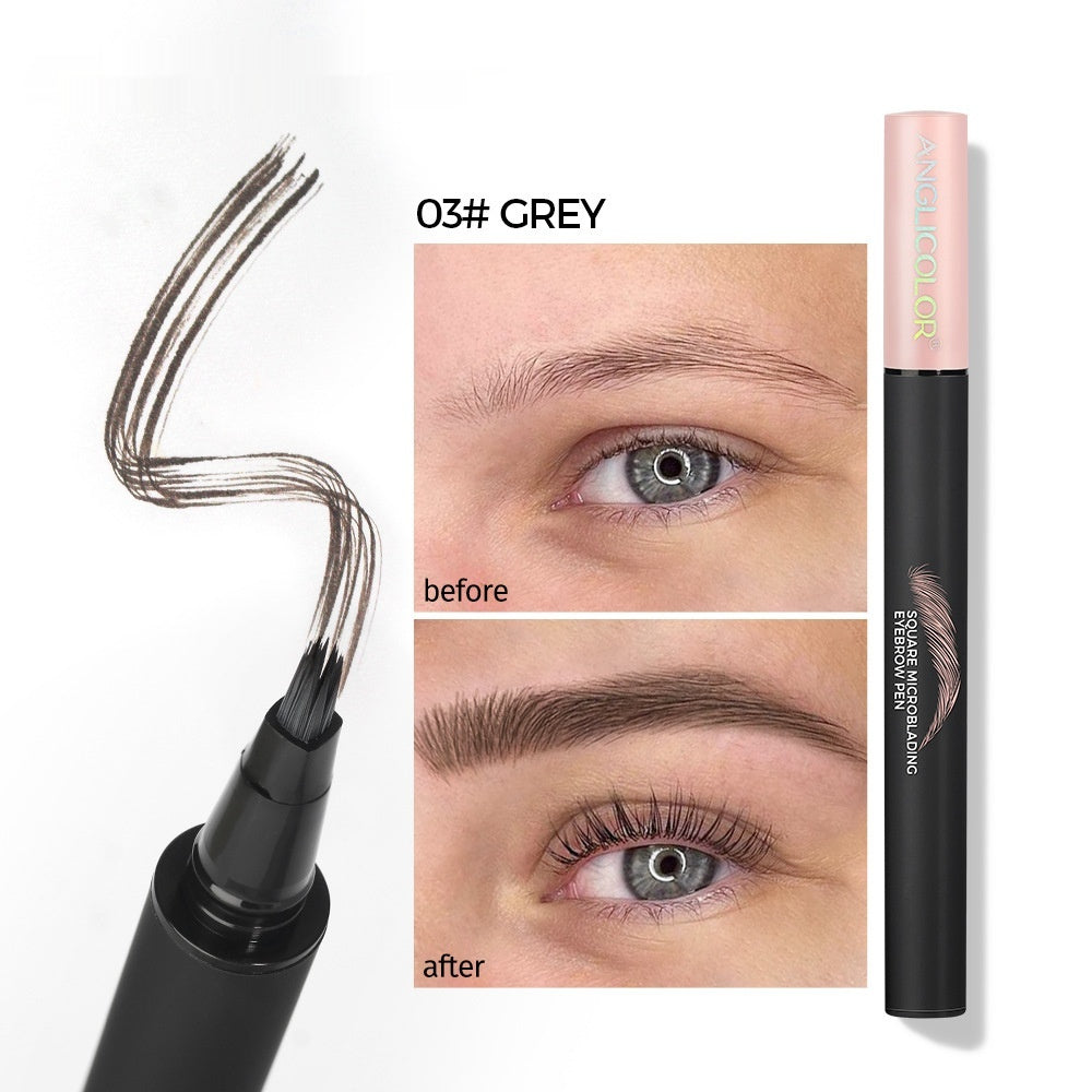 Waterproof Sweat-Proof Liquid Eyebrow Pencil Multi-Fork For Precise Makeup