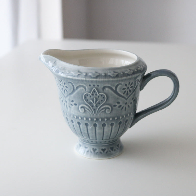 Ceramic UnderGlaze Dinner Plate with Blue Tulip Relief - Multiple Colors