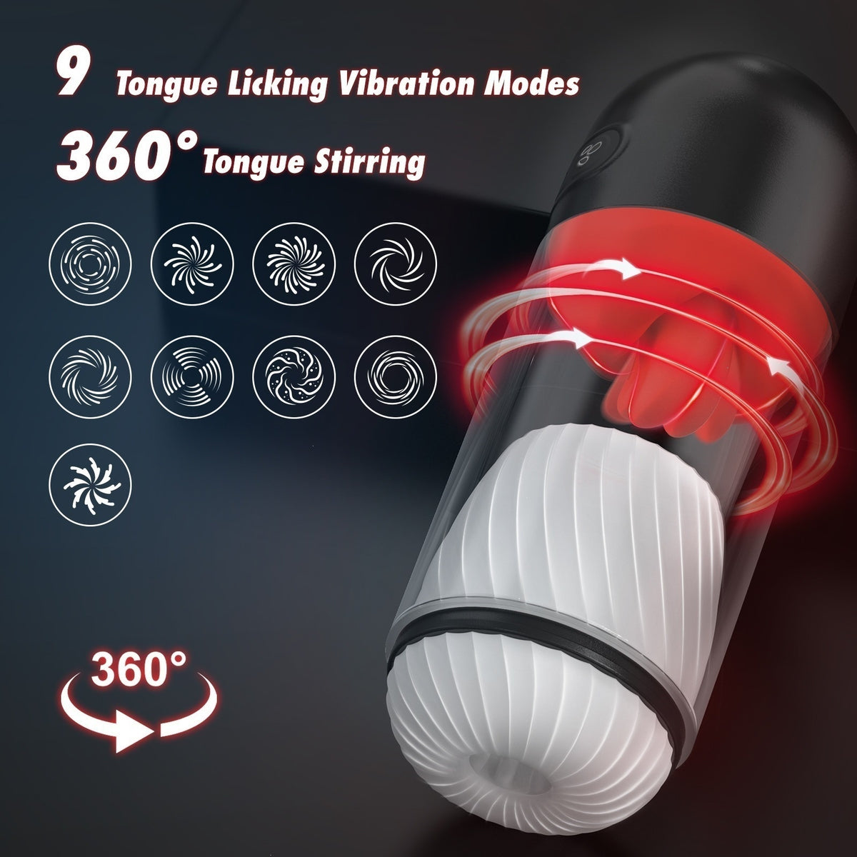 Electric Tongue Licking Rotating Vibration Cup for Adult Male Wellness