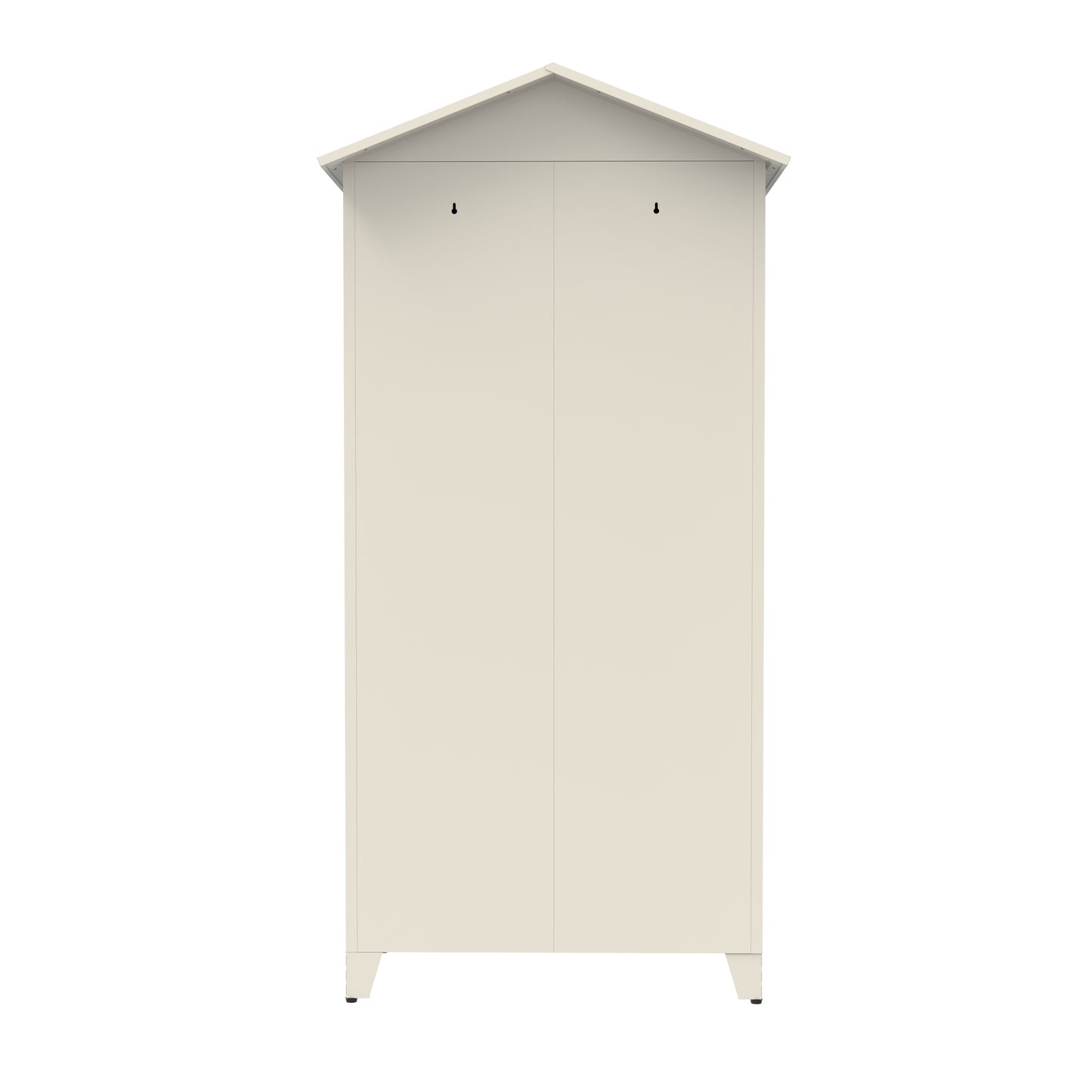 79-Inch Tall Metal Tool Storage Cabinet - Beige Steel Organizer
