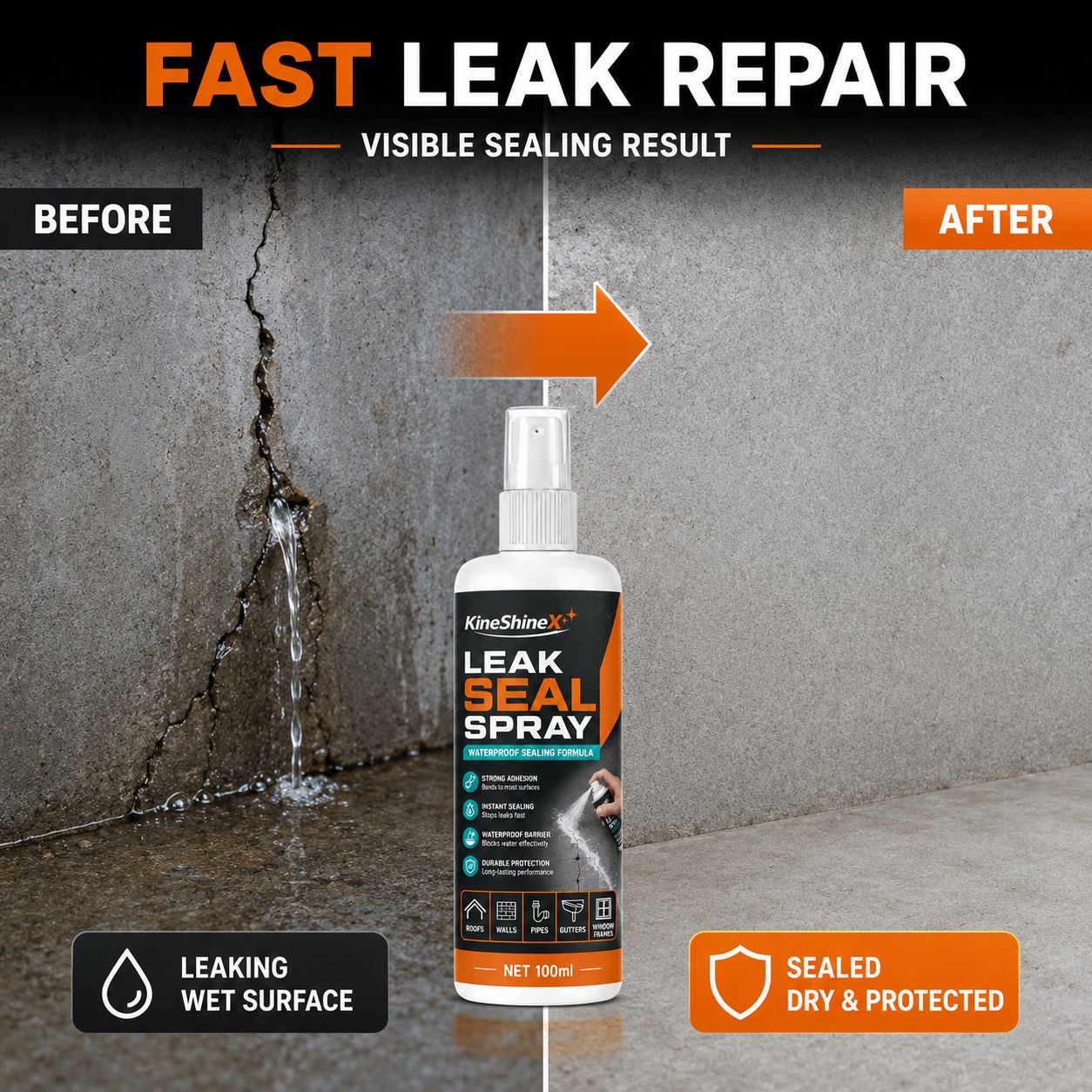 Leak-Proof Waterproof Repair Spray for Home & Garden - 50ml, 100ml Variants