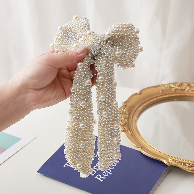 Pearl Bow Barrettes for Women - Korean Style Hair Clip