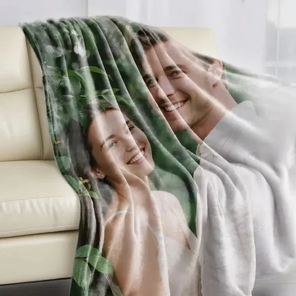 Custom Photo Flannel Blanket - Personalized Gift for Mother's Day
