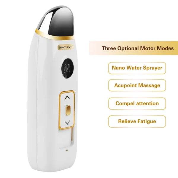 Portable Nano Facial Mister & Vibration Massager - White