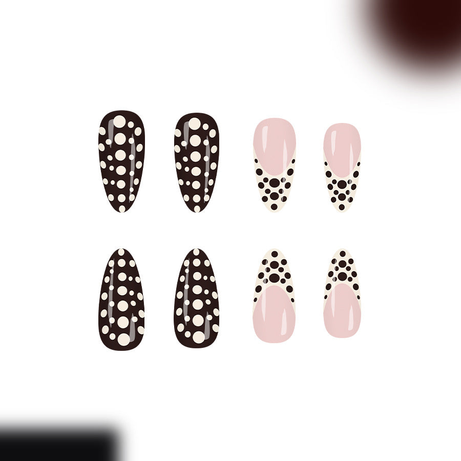 European & American Style Water Drop Nail Art Kit - Glossy Finish, Mid-Length Teardrop Design
