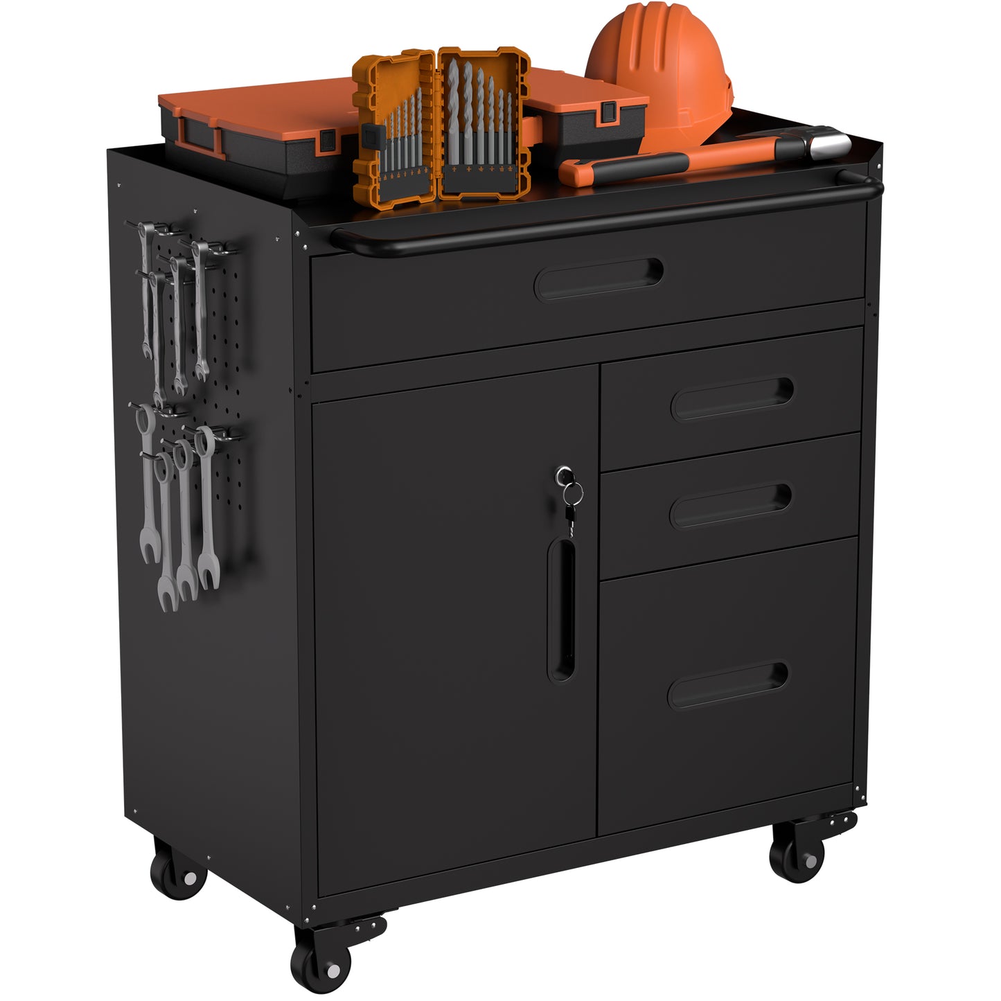 34.3 Mobile Tool Storage Cabinet - Garage Organizer With Lockable
