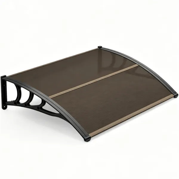39"x30" Waterproof Polycarbonate Window Door Awning - Brown