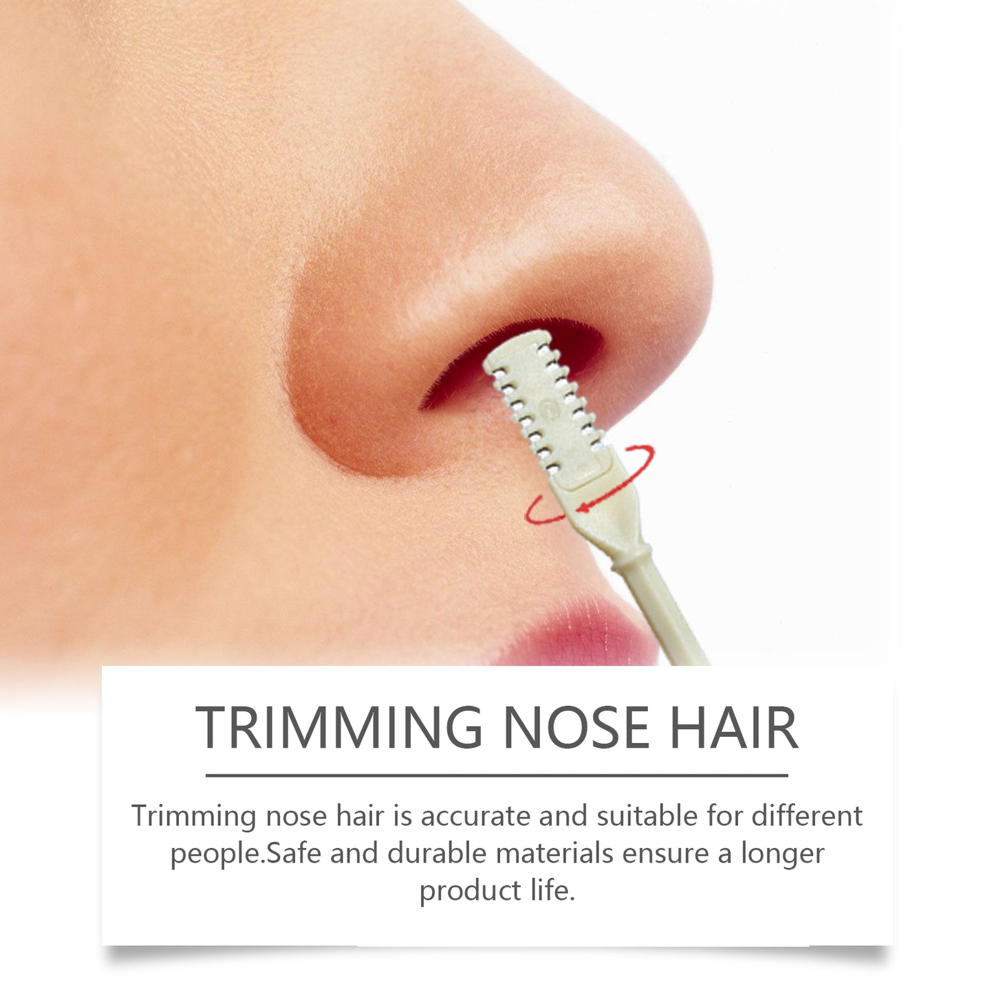 Manual Nose Hair Trimmer & Ear Cleaner Tool - 5 Piece Grooming Set
