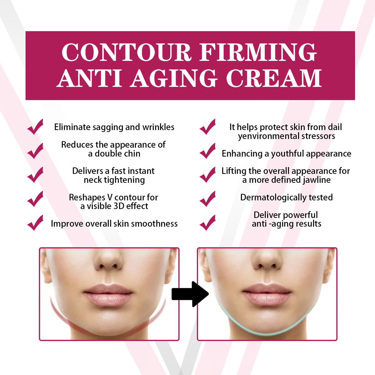 V Face Firming Contour Lifting Cream for Facial Shaping - 20g Anti-Aging