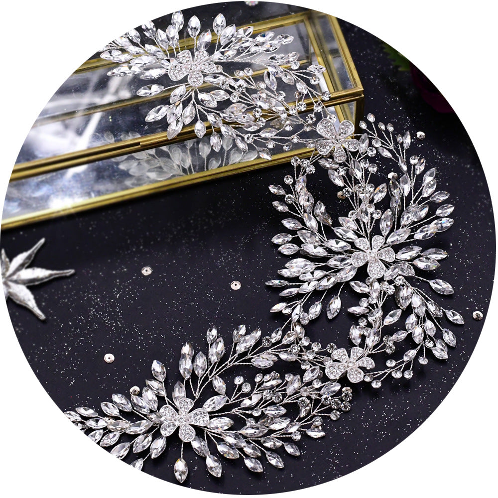 Bridal Wedding Rhinestone Flower Headband - Elegant Hair Accessory for Women
