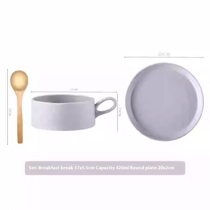 Ceramic Breakfast Cup Set - Multiple Colors, 4.7 Inch Porcelain Tableware