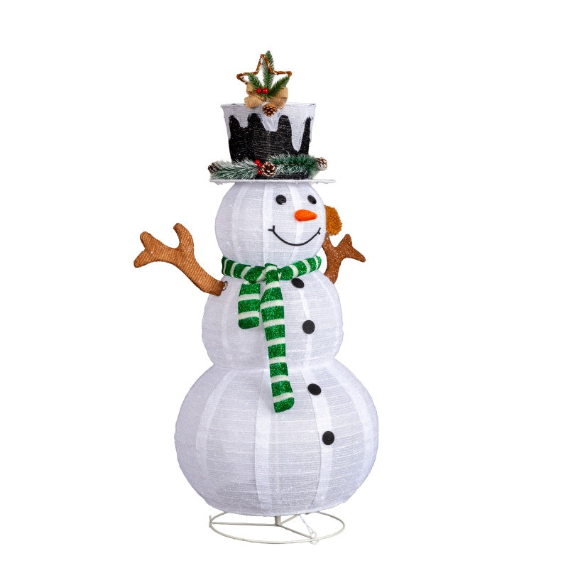 4ft White LED Snowman with Squirrel - Christmas Decoration