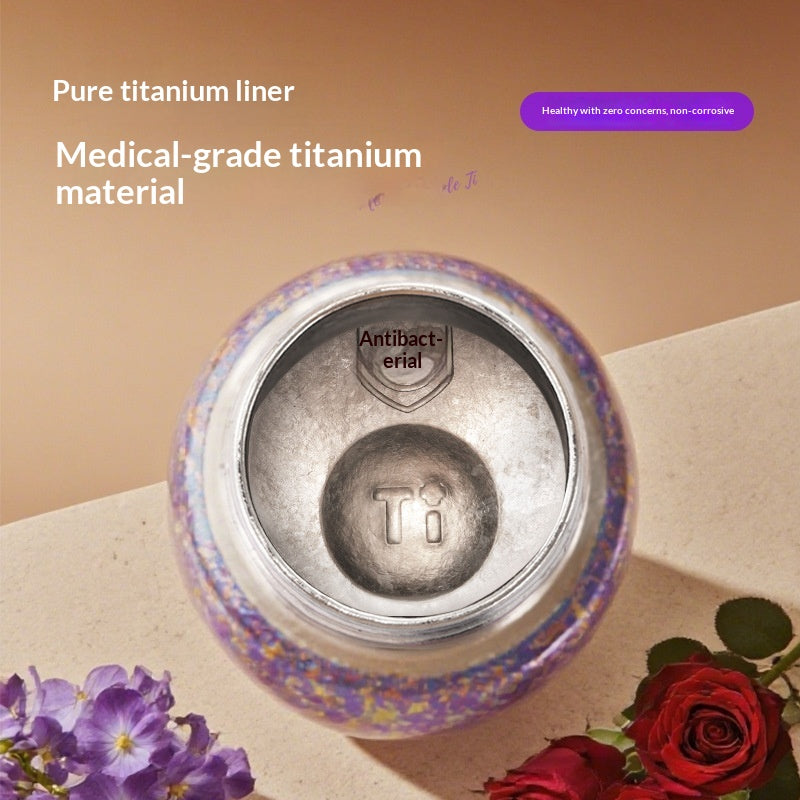 Small-Capacity Insulated Titanium Cup - Portable, Keeps Drinks Warm or Cold
